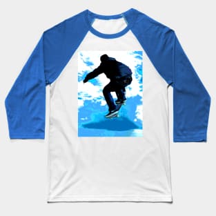 Cloud Rider - Skateboarder Baseball T-Shirt